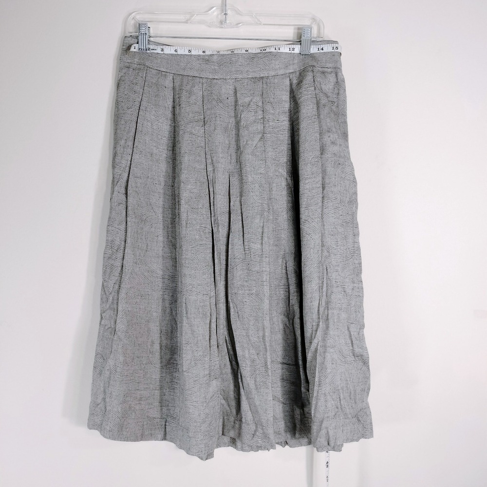 Billy Reid Gray Pleated Skirt; Adjustable Length, Made in USA